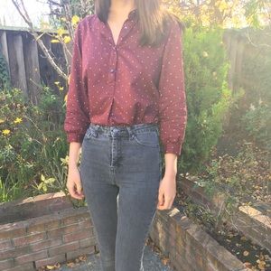 Madewell Shirred Popover Shirt in Microdot